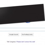 Google home page with blackout bar protesting censorship and SOPA