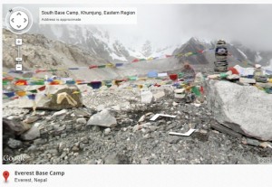 Shot of Mt Everest Base Camp, Nepal from Google Street View