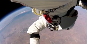 POV shot Felix Baumgartner space jump