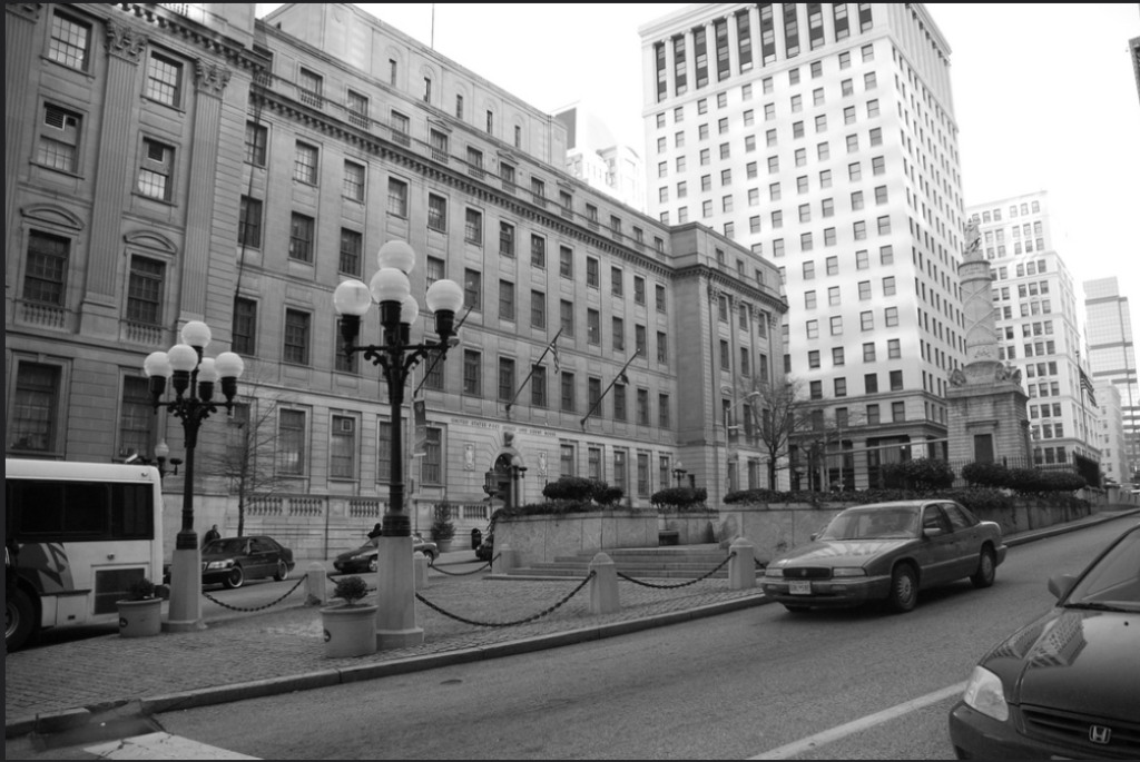 Courthouse in black and white